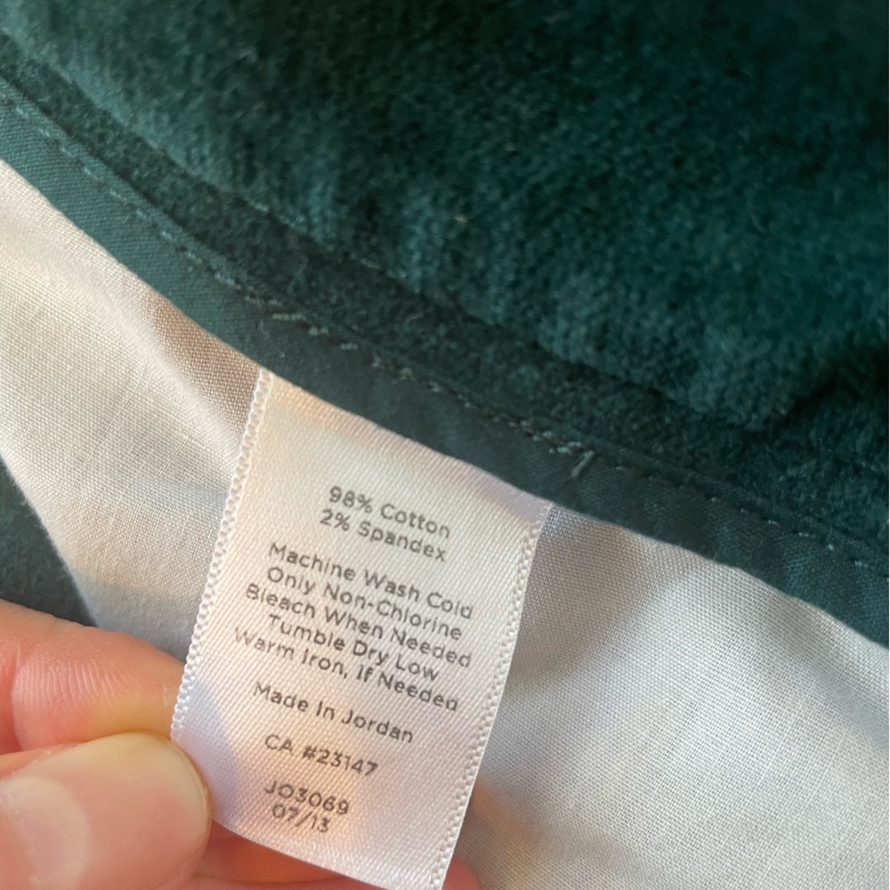 Talbots size 4 dark green velvateen slacks - Picture 4 of 8